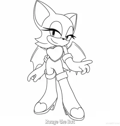 Free printable Rouge the Bat Coloring Page - Free Printable Sonic the Hedgehog Coloring Sheets coloring page